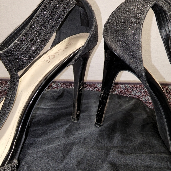 5 inch strappy heels with rhinestones - Picture 2 of 5